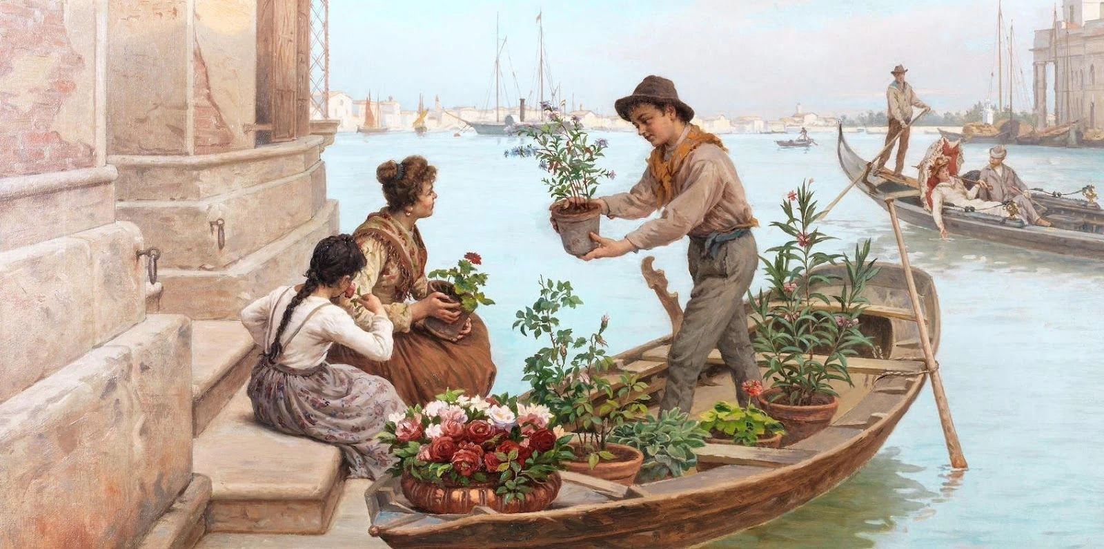 Il fioraio in barca - dettaglio